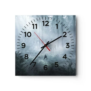 Wanduhr - Glasuhr - Morgenvisite auf dem Grundstück - 40x40 cm