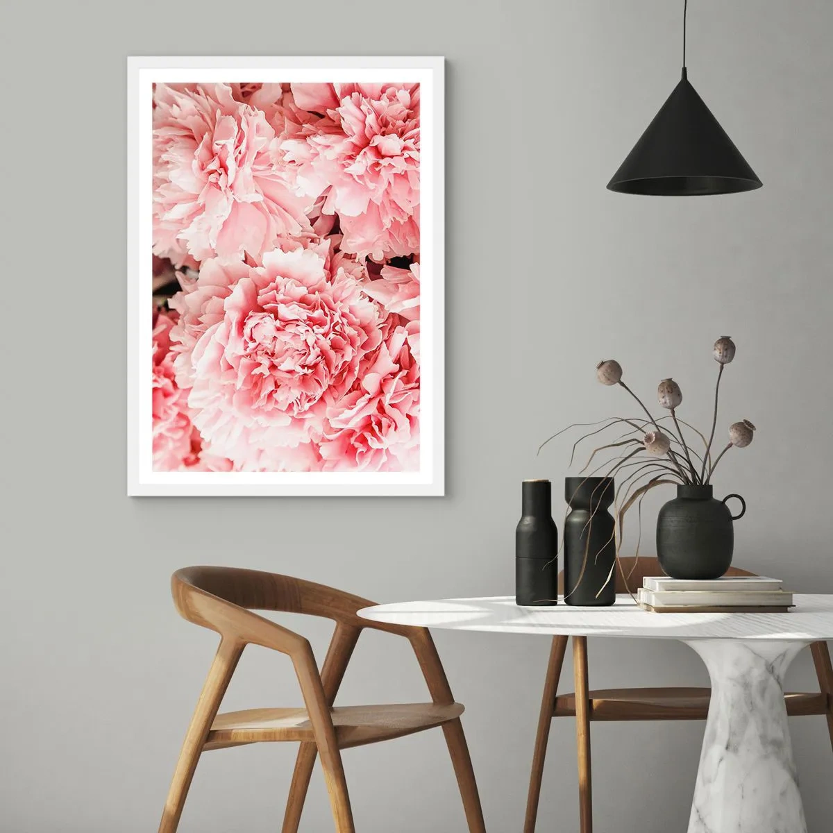 Poster in einem weißen Rahmen - Rosa Traum - 61x91 cm