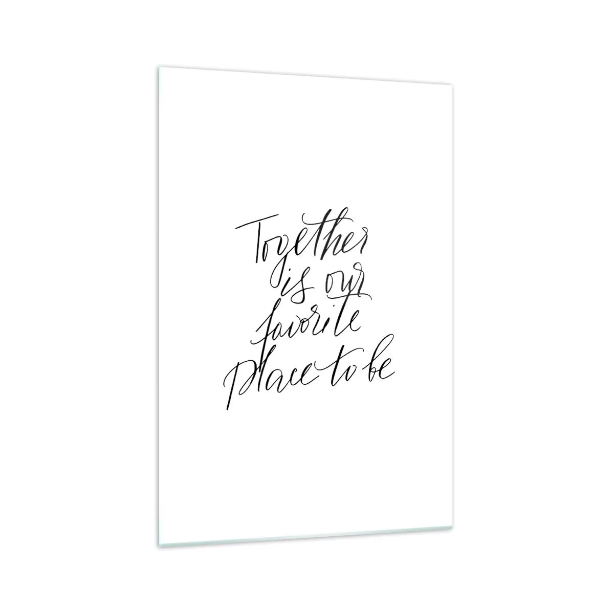 Glasbild - Bild auf glas - Typografische Inschrift im eleganten Stil auf weißem Hintergrund - 70x100cm - Fühlst du das auch? - Moderne Wanddekoration für Wohnzimmer und Schlafzimmer ARTTOR