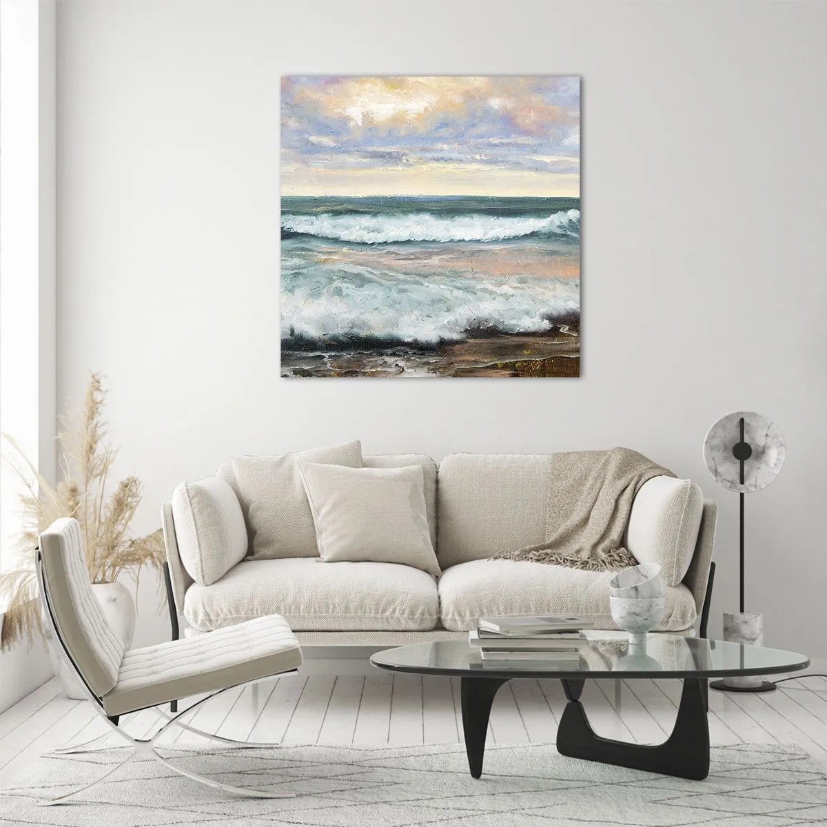 Glasbild - Bild auf glas - Hier werden Sie Ihre Seele baumeln lassen - 40x40 cm