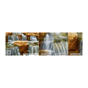 Fototapeten Muster Premium Canvas - Treppe zum Himmel - Wasserfall, Natur, Landschaft - 100x30 cm