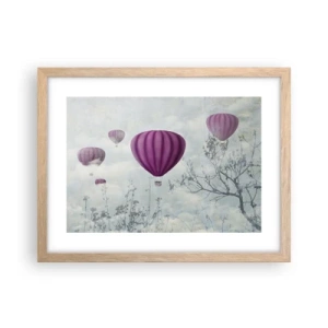 Poster in einem Rahmen aus heller Eiche - Wie Schiffe am Himmel - 40x30 cm