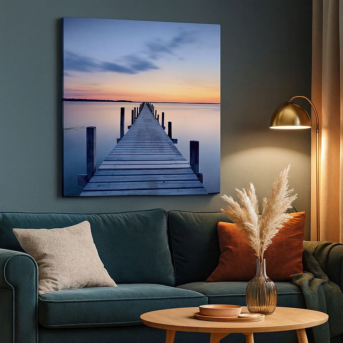 Bild auf Leinwand - Leinwandbild - Die Ruhe einer heiteren Dämmerung - 30x30 cm