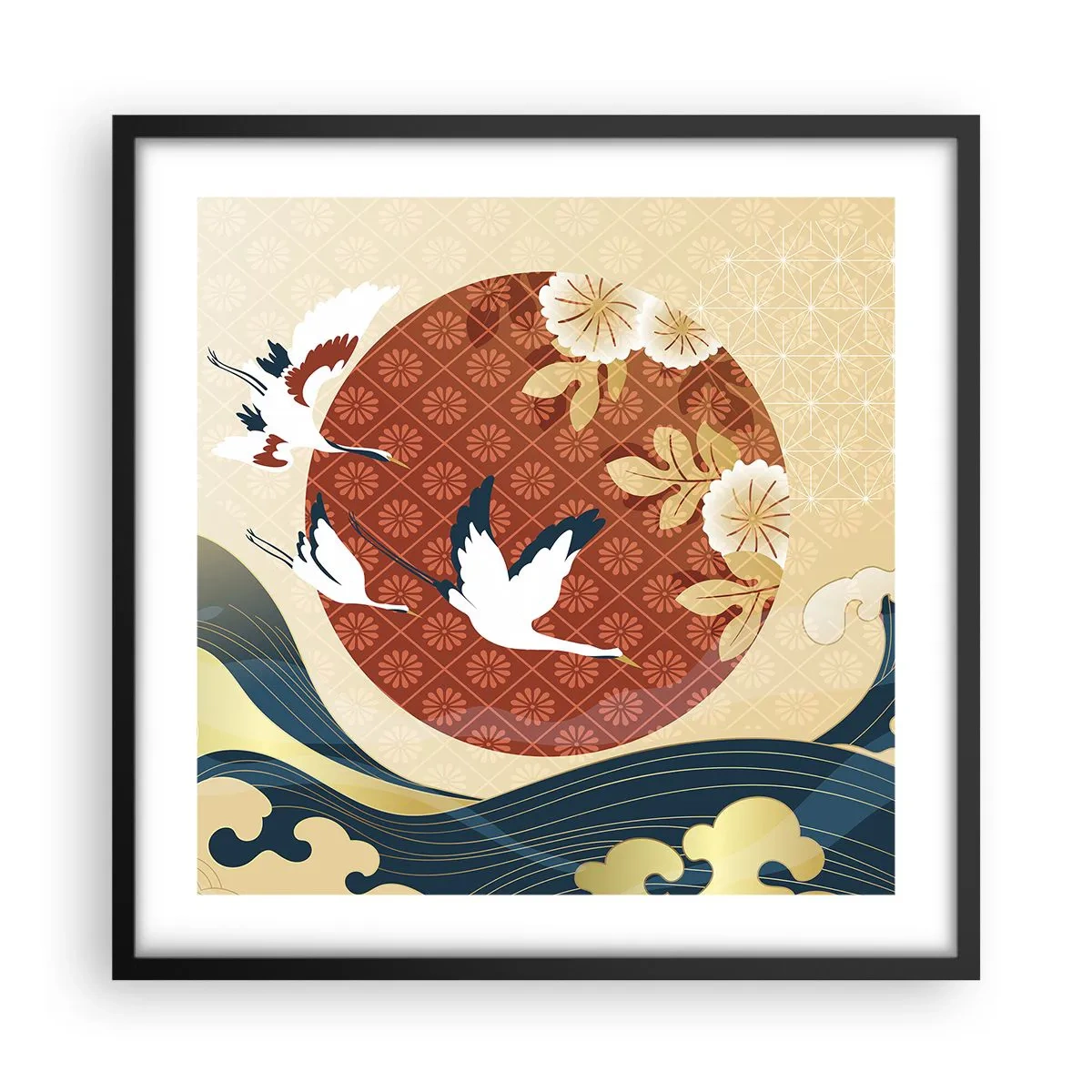 Poster in einem schwarzem Rahmen - Japanisches Märchen - 50x50 cm