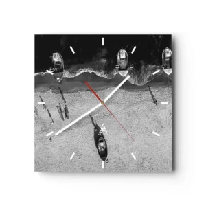 Wanduhr - Glasuhr - Immer noch am Ufer… - 40x40 cm