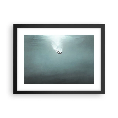 Poster in einem schwarzem Rahmen - In den Armen des Ozeans - 40x30 cm