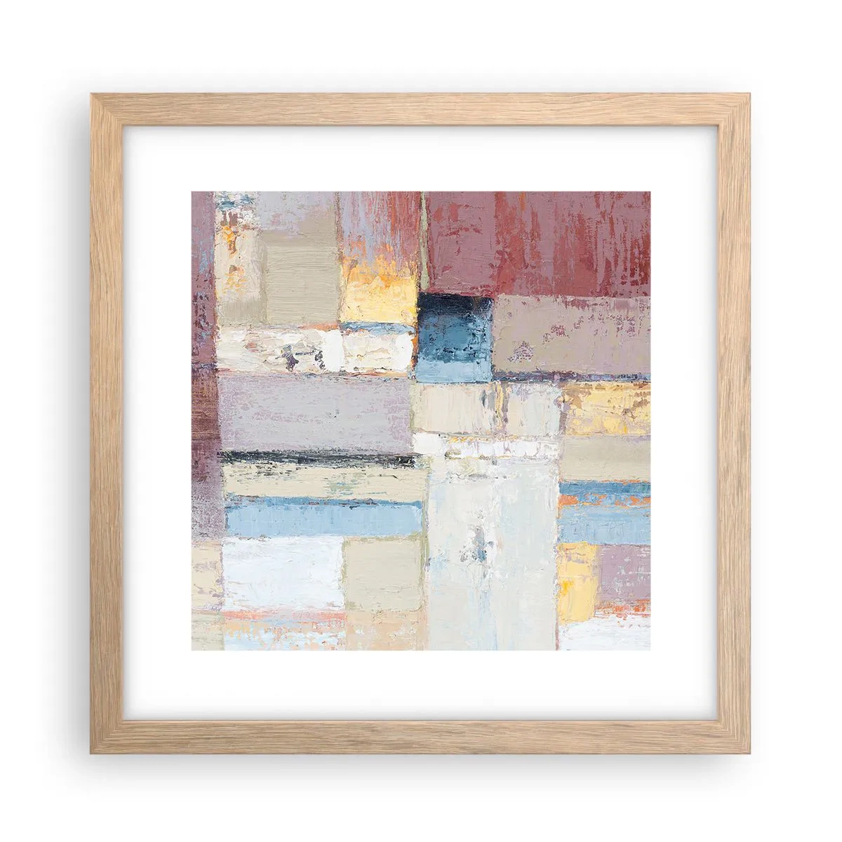 Poster in einem Rahmen aus heller Eiche - Ruhe der Geometrie - 30x30 cm