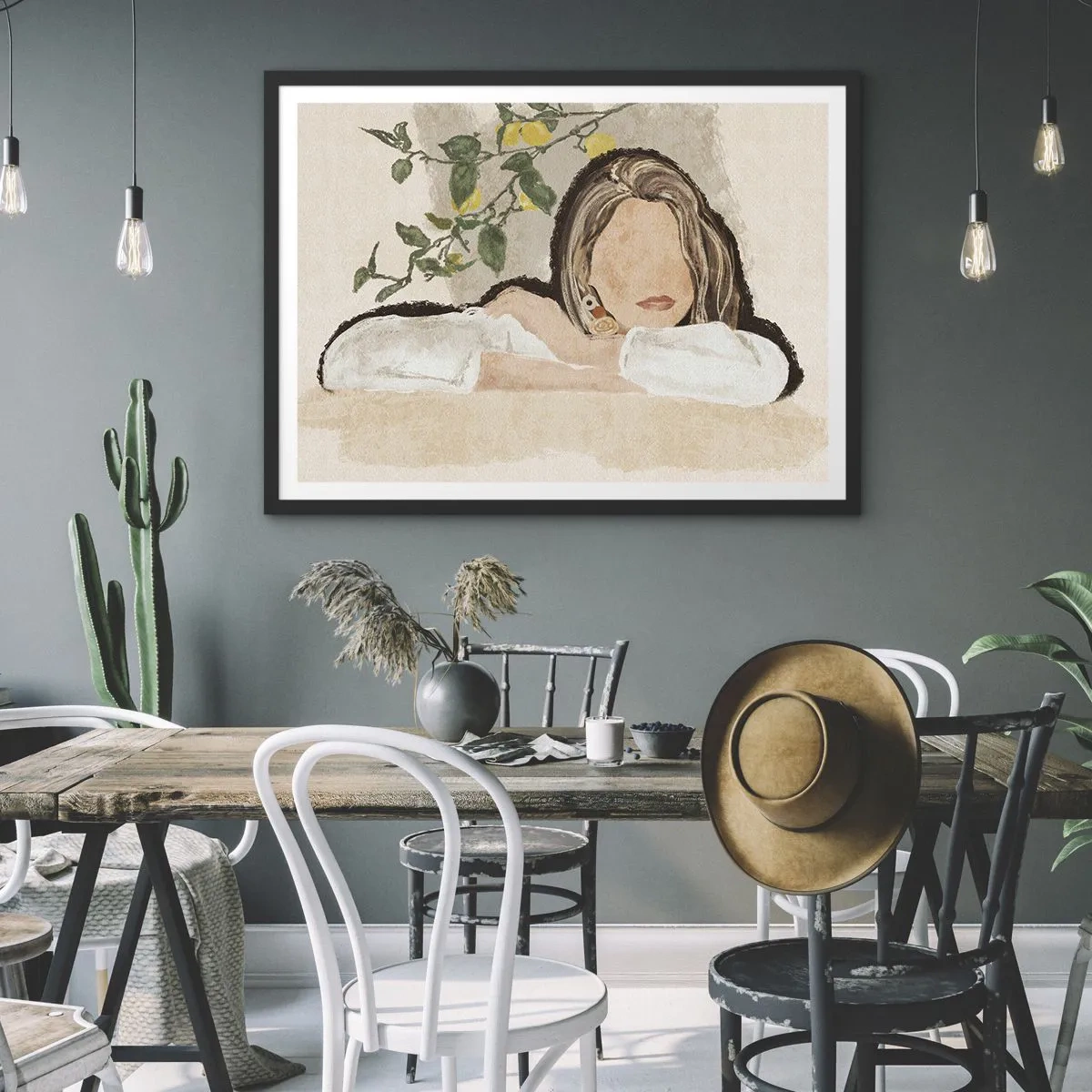 Poster in einem schwarzem Rahmen - Südländische Schönheit - 40x30 cm