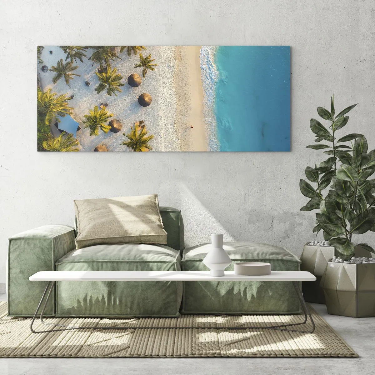 Glasbild - Bild auf glas - Willkommen im Paradies - 90x30 cm