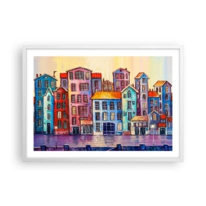 Poster in einem weißen Rahmen - Stadt wie aus einem Märchen - 70x50 cm
