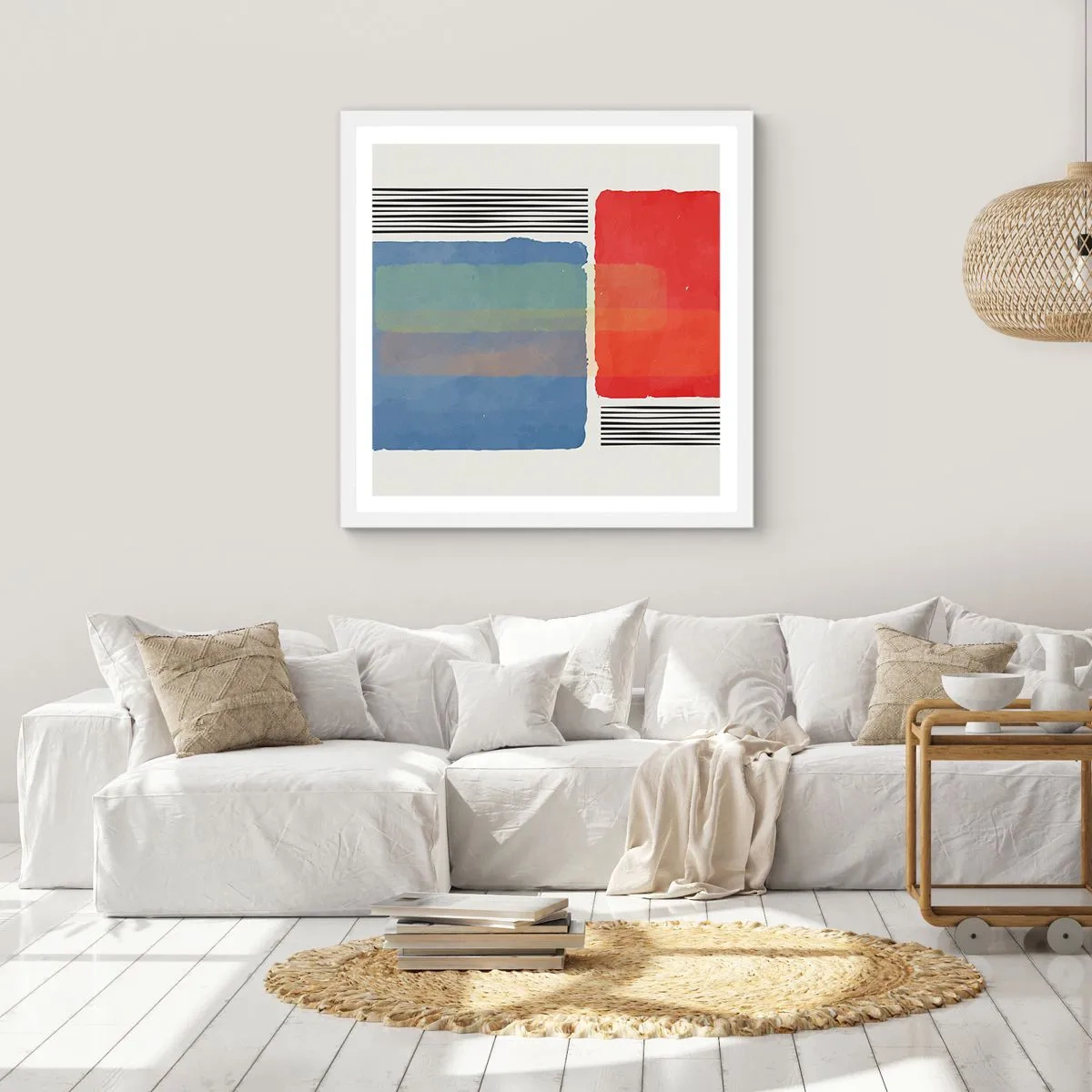 Poster in einem weißen Rahmen - Der Geist und der Buchstabe der Geometrie - 60x60 cm