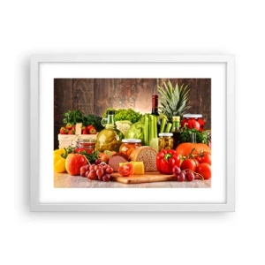 Poster in einem weißen Rahmen - Geräuchert, gebacken und eingelegt - 40x30 cm