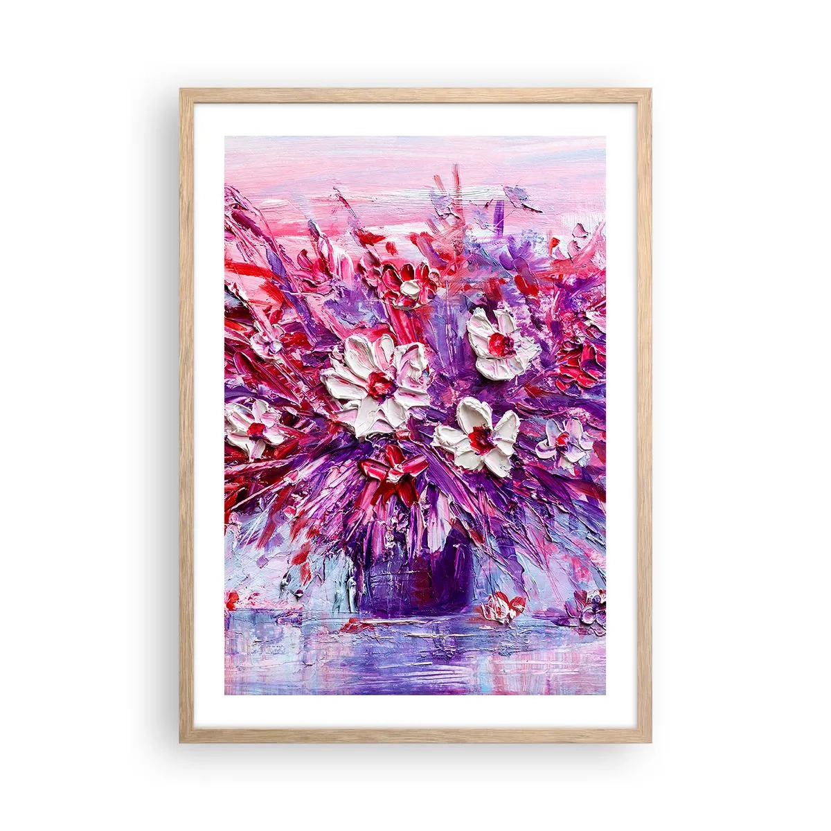 Poster in einem Rahmen aus heller Eiche - Unschuld und Leidenschaft - 50x70 cm