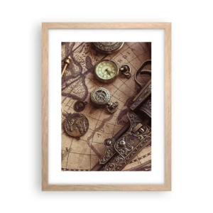 Poster in einem Rahmen aus heller Eiche - Das Abenteuer ruft - 30x40 cm