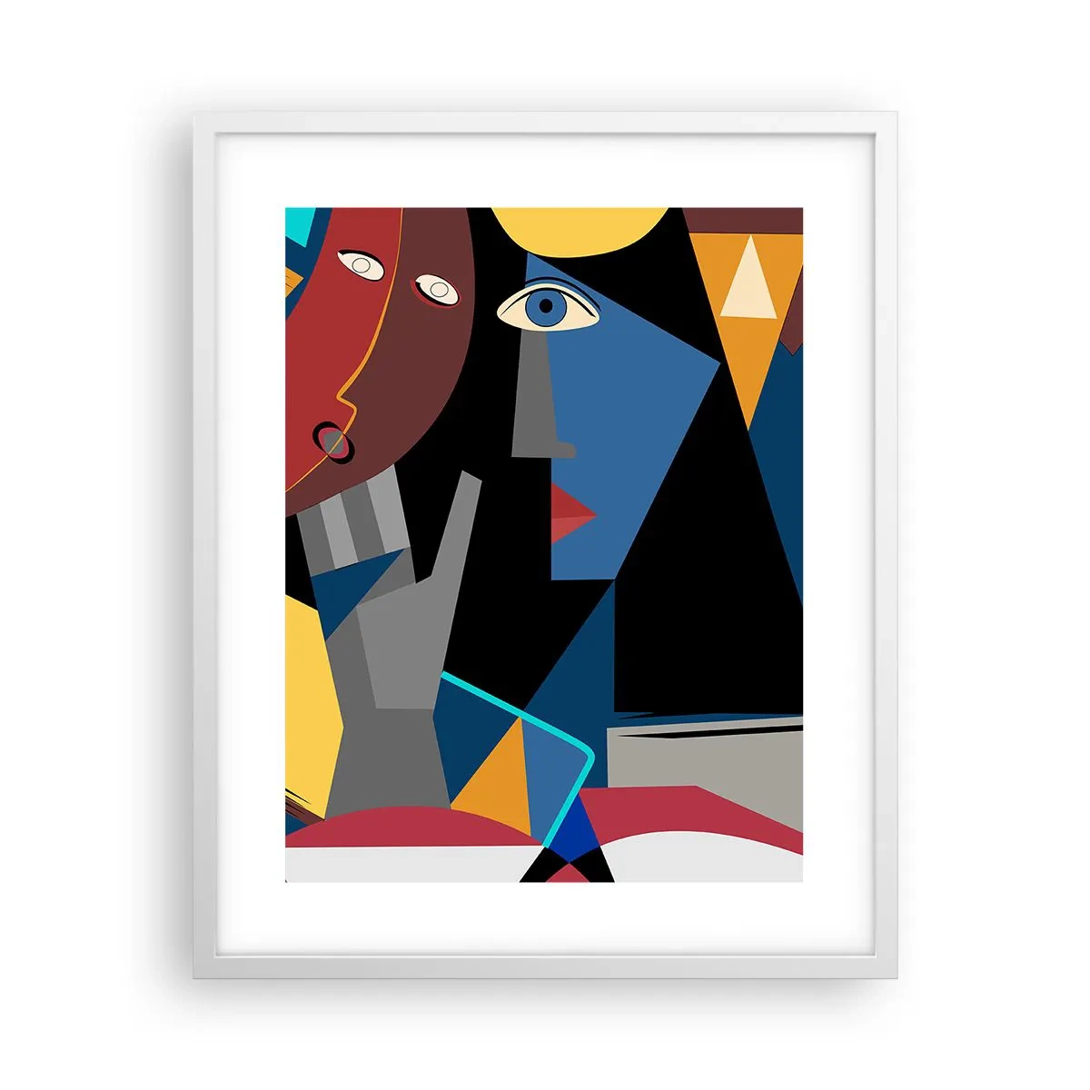 Poster in einem weißen Rahmen - Gespräch zwischen Kubisten - 40x50 cm