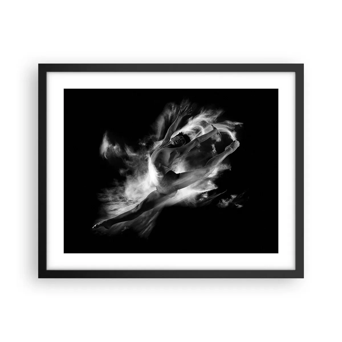 Poster in einem schwarzem Rahmen - Im Flug hängen geblieben - 50x40 cm