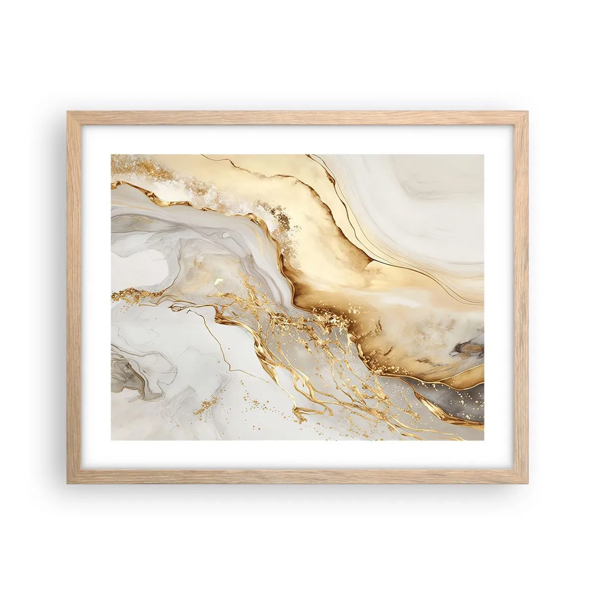 Poster in einem Rahmen aus heller Eiche - Abstraktion: Schönheit und Güte - 50x40 cm