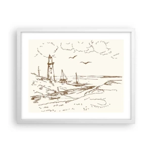 Poster in einem weißen Rahmen - Ein Überblick über die Erinnerungen an den Sommer - 50x40 cm