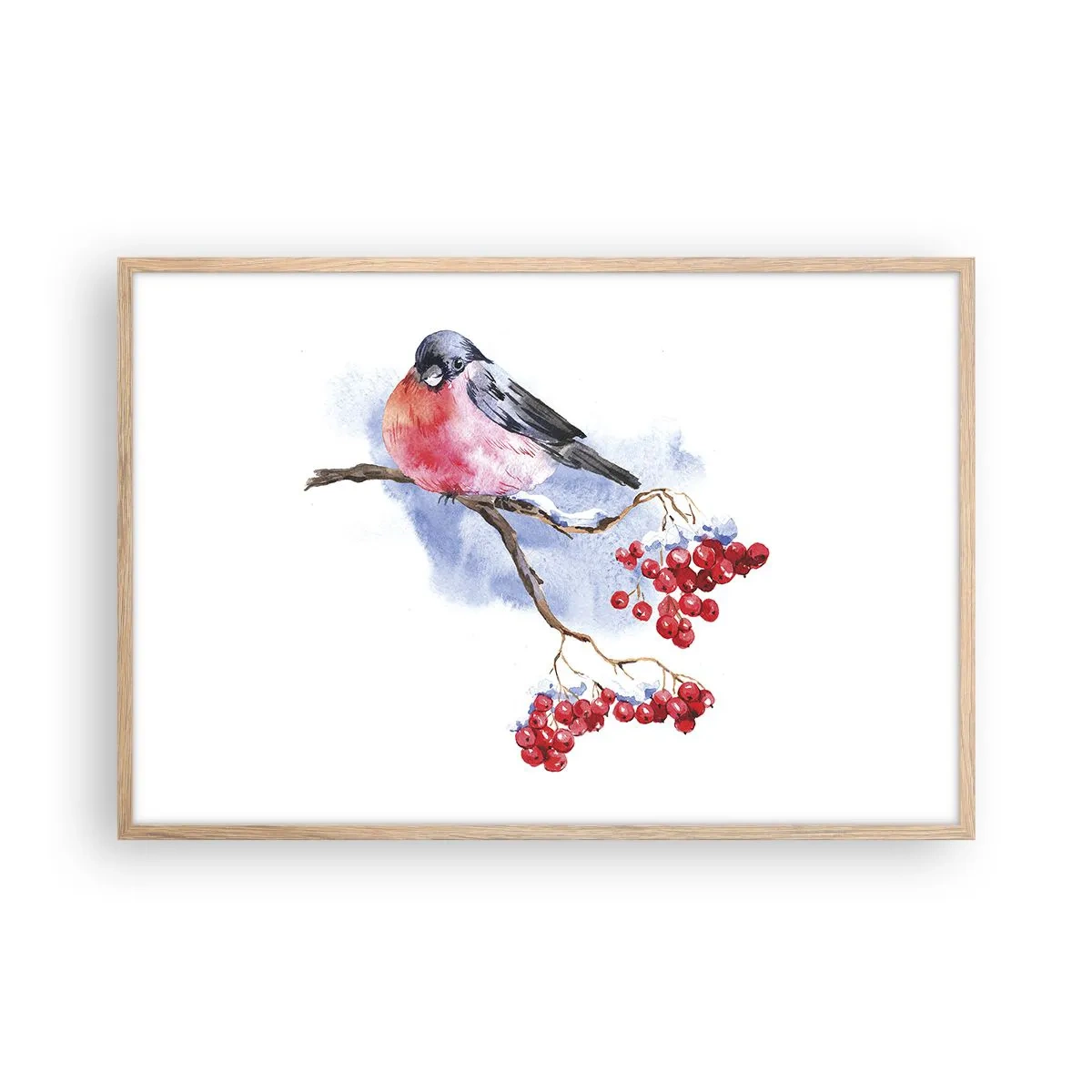 Poster in einem Rahmen aus heller Eiche - Winter in Farbe - 91x61 cm