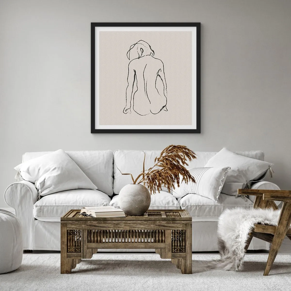 Poster in einem schwarzem Rahmen - Mädchenakt - 40x40 cm