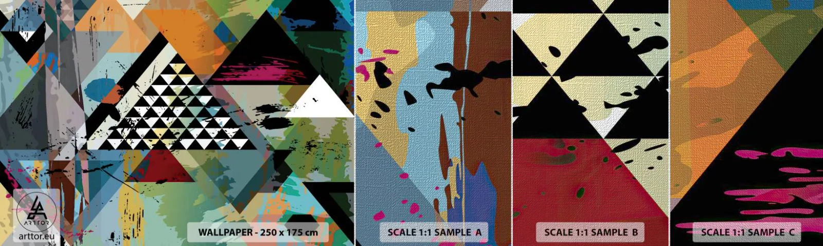 Fototapeten Muster Premium Canvas - Wie einfach ist es - Abstraktion, Stück, Grafik - 100x30 cm