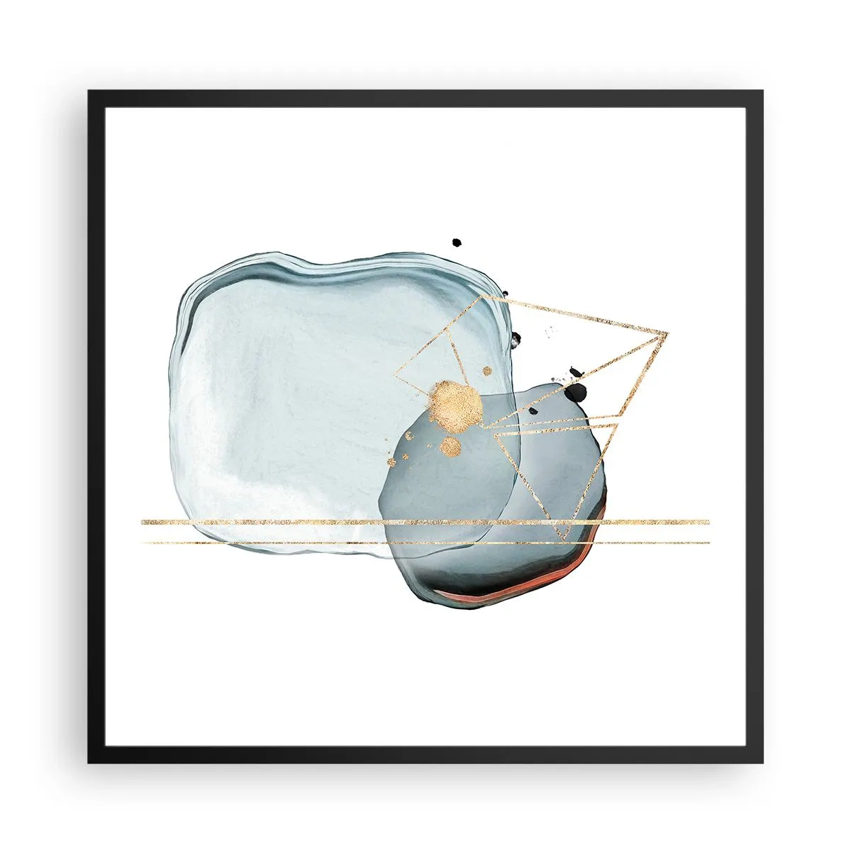 Poster in einem schwarzem Rahmen - Eine Studie über Tropfen - 60x60 cm