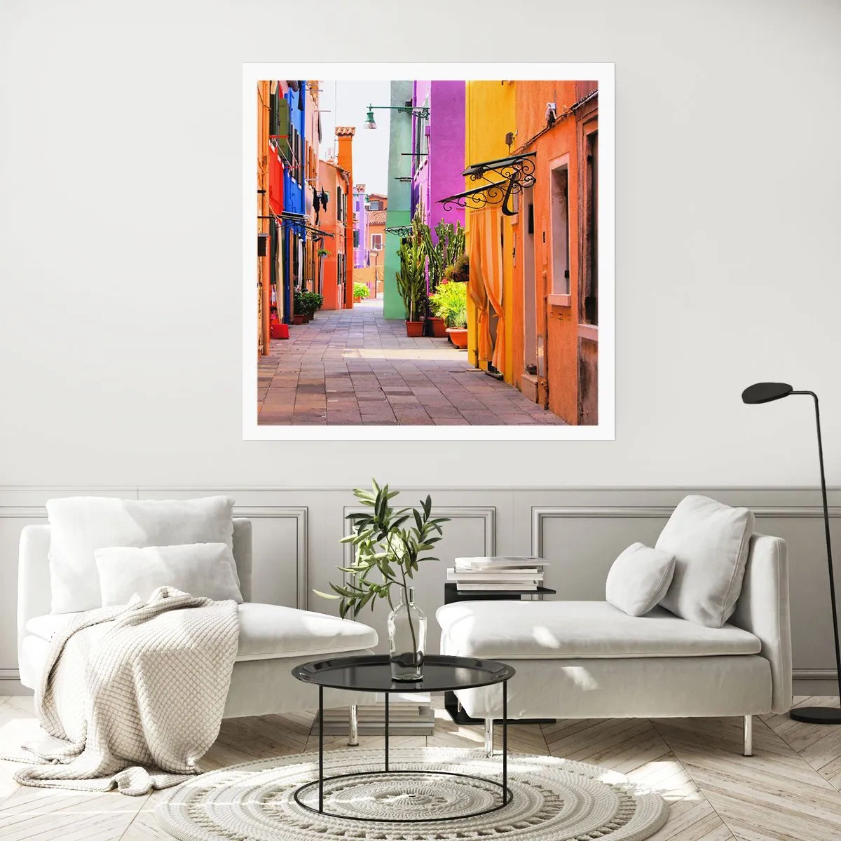 Poster - Regenbogengasse - 50x50 cm