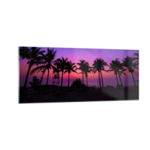 Glasbild - Bild auf glas - Abend unter Palmen - 100x40 cm