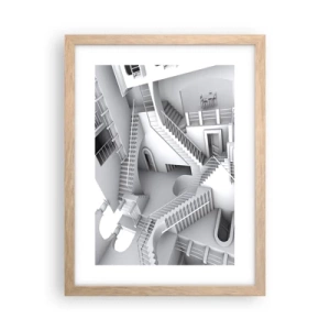 Poster in einem Rahmen aus heller Eiche - Die Paradoxien des Weltraums - 30x40 cm