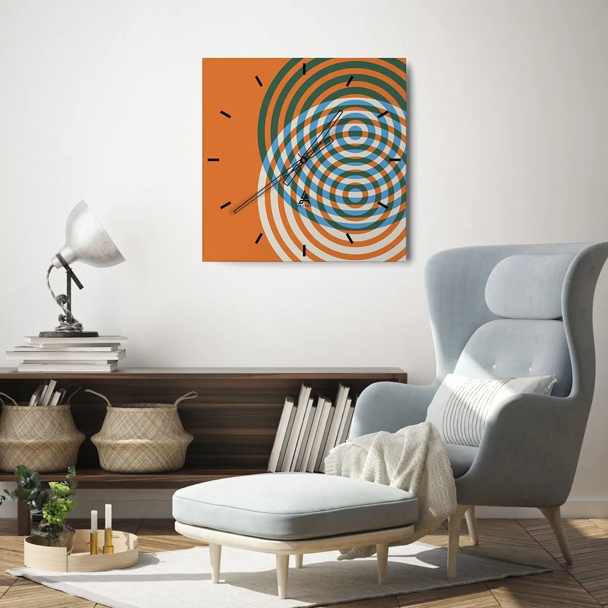 Wanduhr - Glasuhr - Abstrakte kreisförmige Variation - 40x40 cm