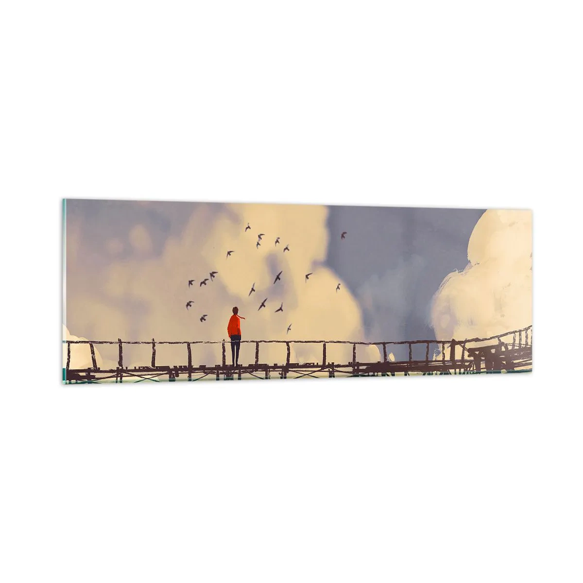 Glasbild - Bild auf glas - Blaue Sehnsucht - 90x30 cm