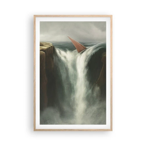 Poster in einem Rahmen aus heller Eiche - Warnung des Lebens - 61x91 cm