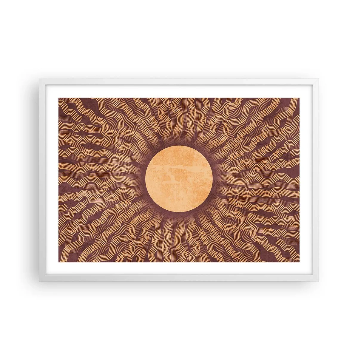 Poster in einem weißen Rahmen - Sonnensymbol - 70x50 cm
