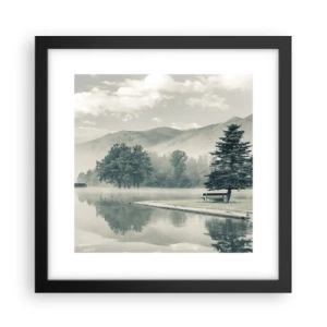 Poster in einem schwarzem Rahmen - Der See schläft noch - 30x30 cm