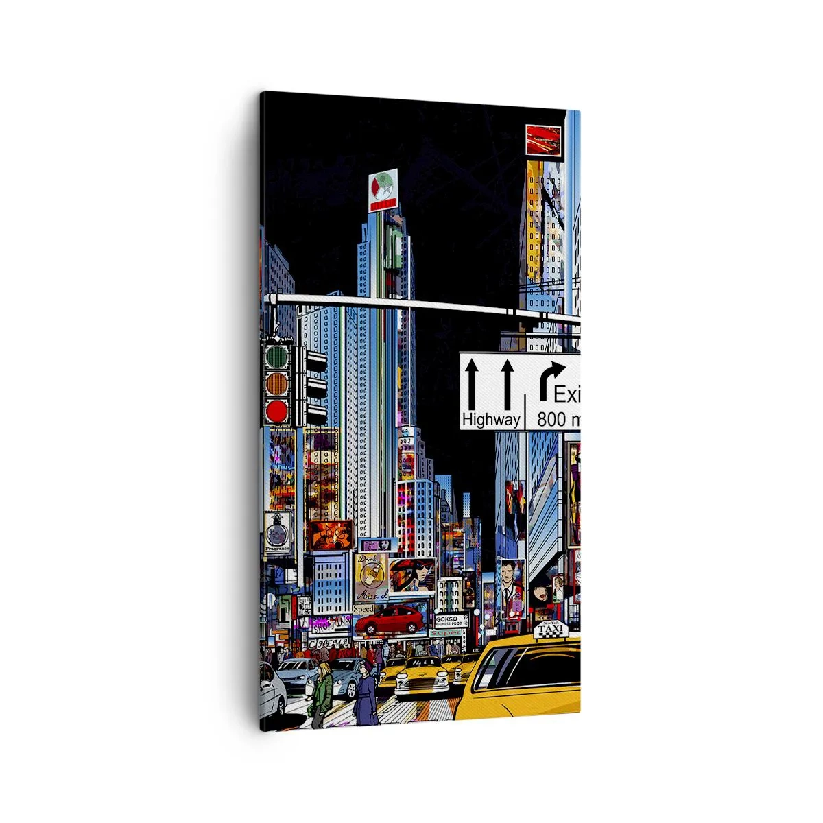 Bild auf Leinwand - Leinwandbild - Comicbuch große Nacht - 45x80 cm