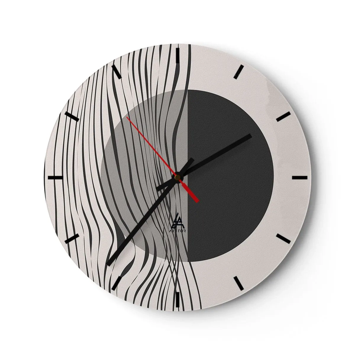 Wanduhr - Glasuhr - Halbe Komposition - 40x40 cm