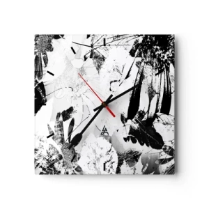 Wanduhr - Glasuhr - Herbst negativ - 40x40 cm