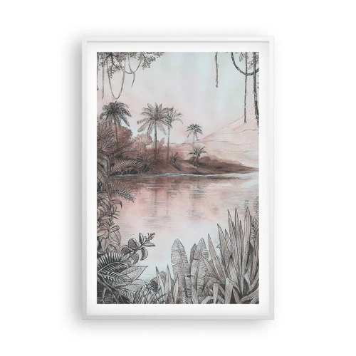 Poster in einem weißen Rahmen - Tagebuch eines Entdeckers aus dem 19. Jahrhundert - 61x91 cm