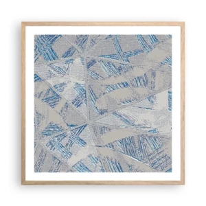 Poster in einem Rahmen aus heller Eiche - In einem blaugrauen Labyrinth - 60x60 cm