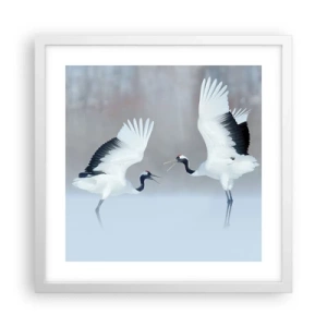 Poster in einem weißen Rahmen - Tanz im Nebel - 40x40 cm