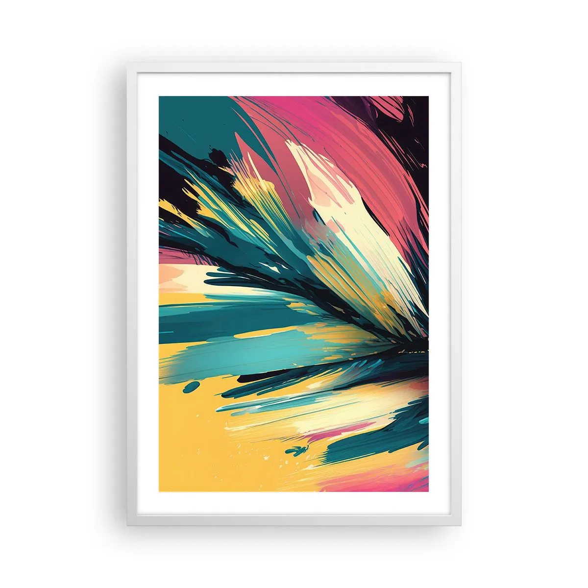 Poster in einem weißen Rahmen - Komposition – eine Explosion der Freude - 50x70 cm