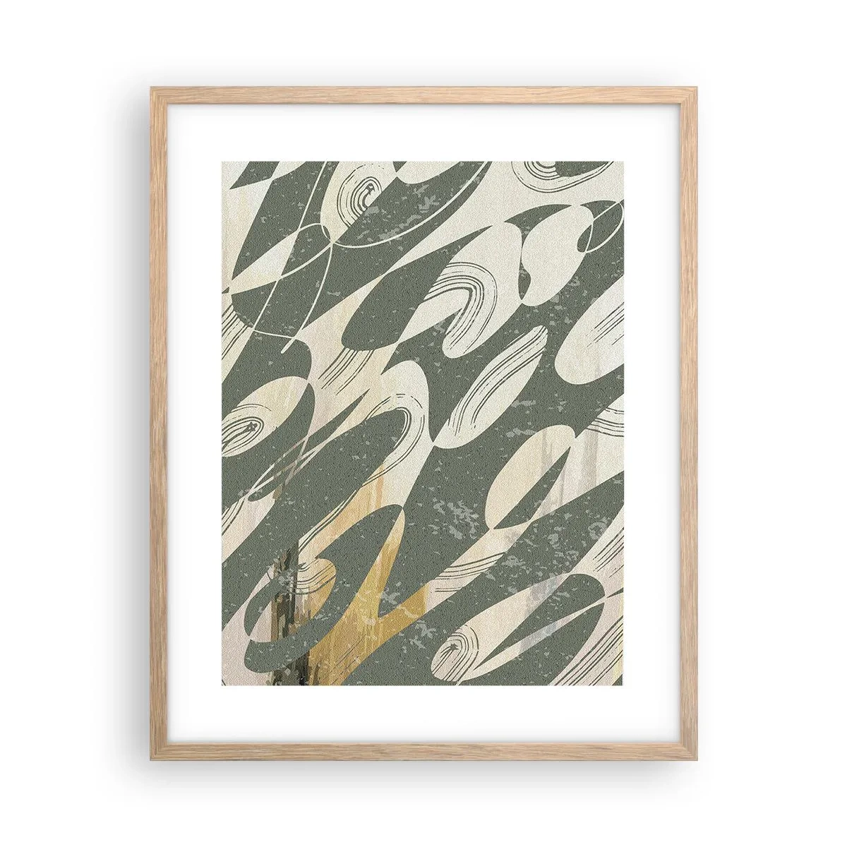 Poster in einem Rahmen aus heller Eiche - Rhythmische Abstraktion - 40x50 cm