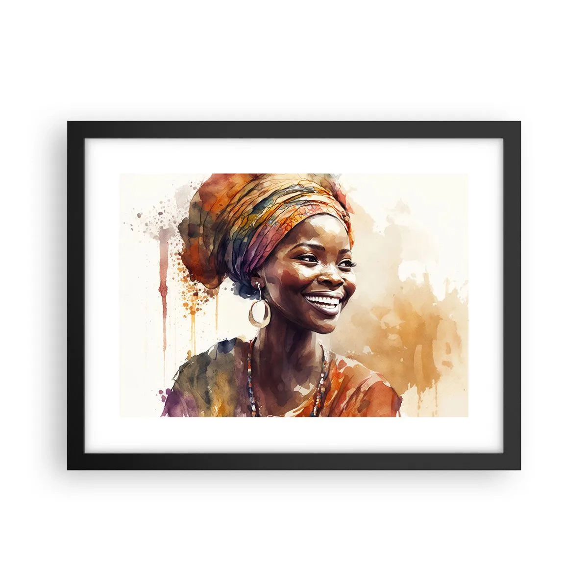 Poster in einem schwarzem Rahmen - Afrikanische Königin - 40x30 cm