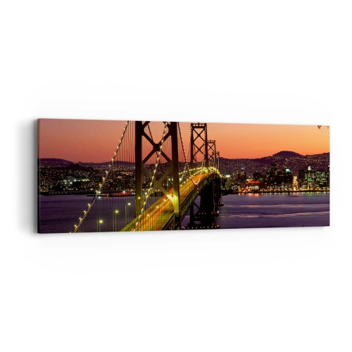 Bild auf Leinwand - Leinwandbild - Violetter Abend - 90x30 cm