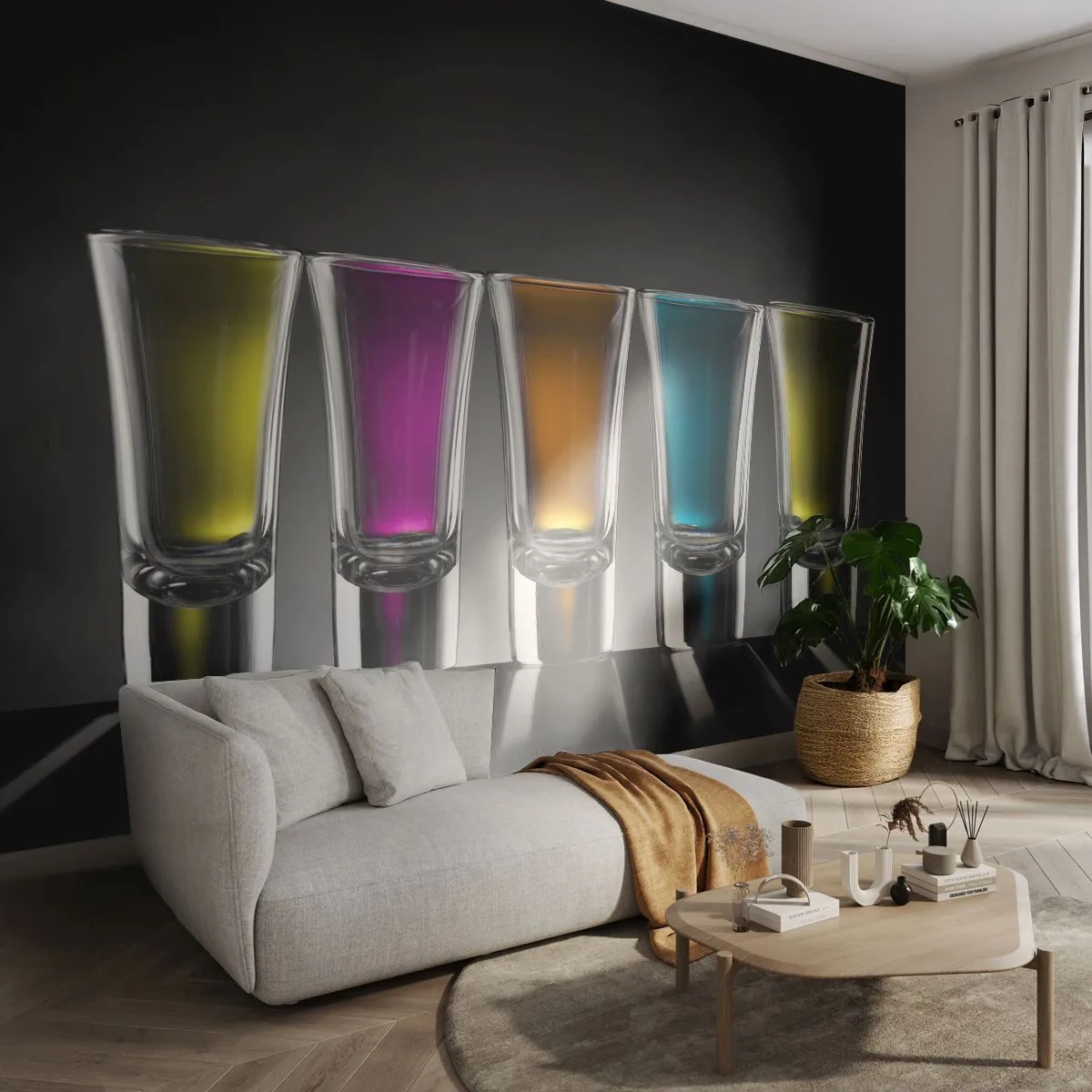 Fototapete Standard Eco - Die Farben der Freude - Gastronomie, Getränke, Gläser - 400x280 cm