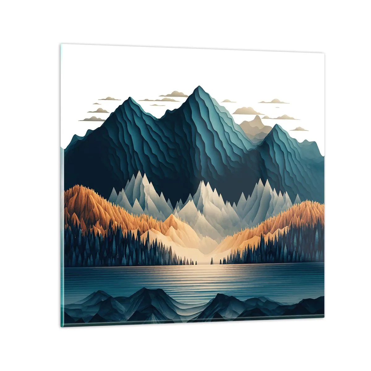 Glasbild - Bild auf glas - Perfekte Berglandschaft - 70x70 cm