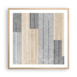 Poster in einem Rahmen aus heller Eiche - Komposition: Vertikal halten - 60x60 cm