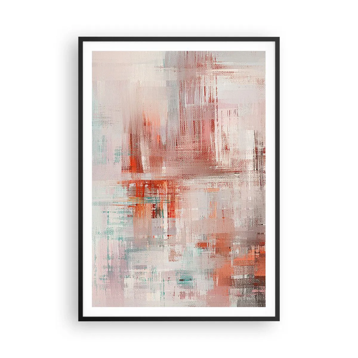Poster in einem schwarzem Rahmen - Dunstig. Aber rosa - 70x100 cm