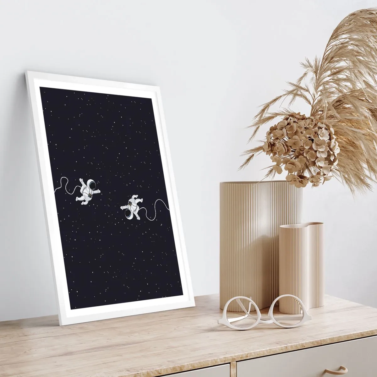 Poster in einem weißen Rahmen - Kosmischer Tanz - 40x50 cm