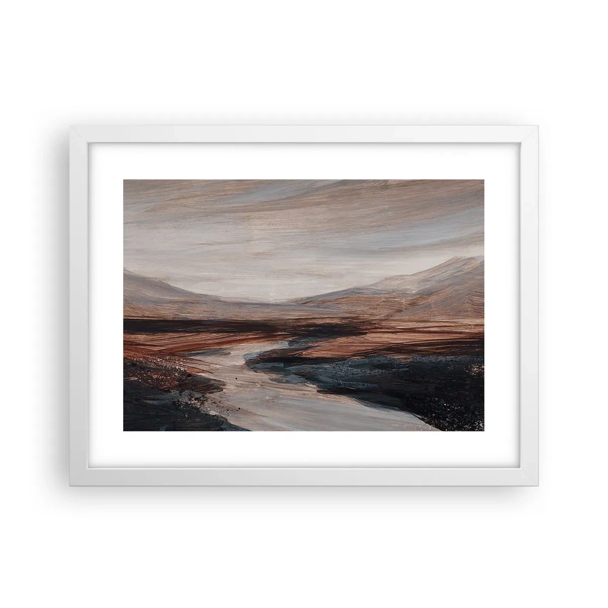 Poster in einem weißen Rahmen - Ruhiges Tal - 40x30 cm